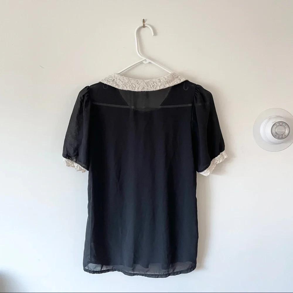 🛍3/$20 Statement Collar Waffle Blouse - Picture 7 of 8